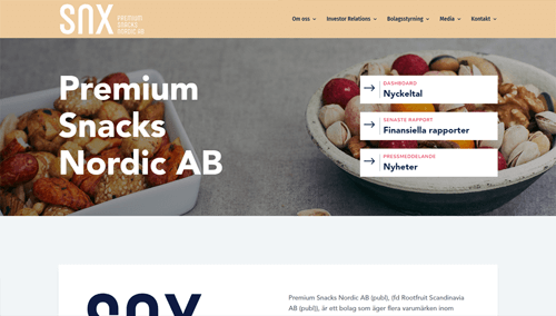 Premium Snacks Nordic - Website
